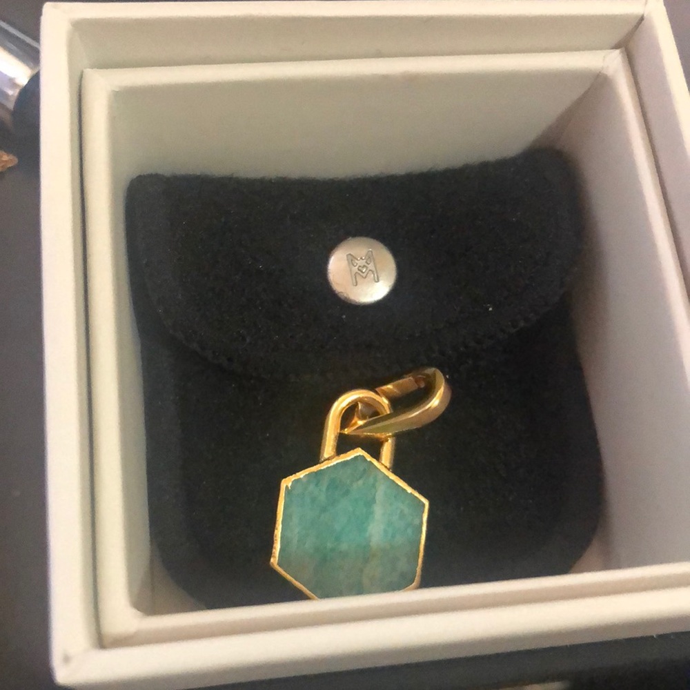 18ct gold vermeil Amazonite clip on pendant